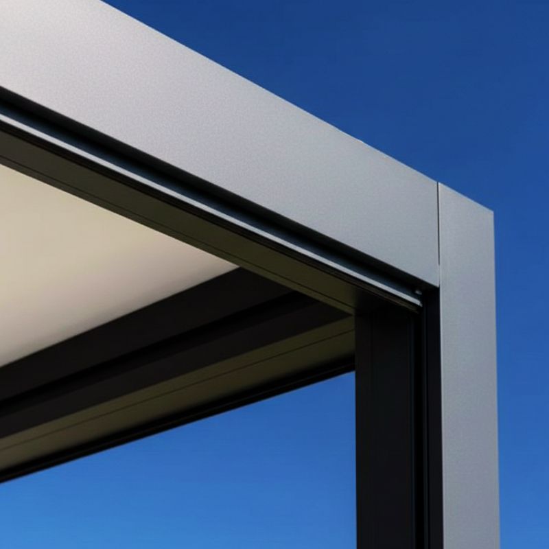 Pérgola de techo fijo sobre terraza